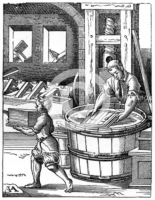 'The Paper Maker', 16th century, (1870). Artist: Jost Amman