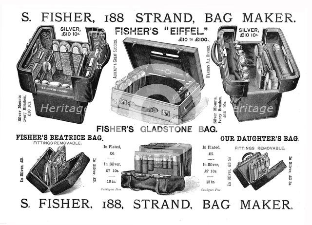 ''S Fisher, 188 Strand, Bag Maker', 1891.