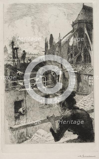 Sur les Toits pres Notre Dame, 1893. Creator: Auguste Louis Lepère (French, 1849-1918).