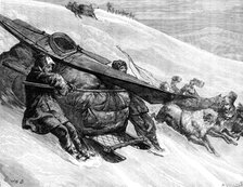 The American Franklin Search Expedition - down hill, April 15, 1879, (1881). Creator: W. I. Mosses.
