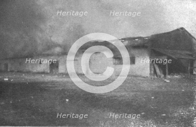 ''Impressions Macedoniennes; Casernes de Guevgueli en flammes, decembre 1915.', 1915. Creator: Unknown.