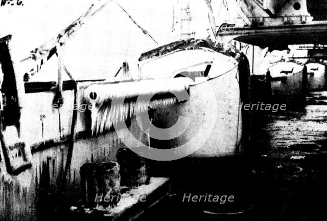 The Chinese Question: upper deck gun of H.M.S. "Aeolus"...off Wei-Hai-Wei...winter of 1895, (1898). Creator: James Fuller.