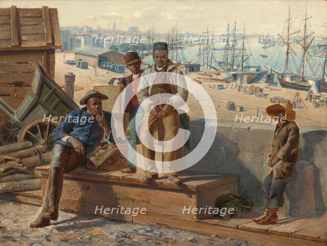Negro Boys on the Quayside, c. 1865. Creator: David Norslup.