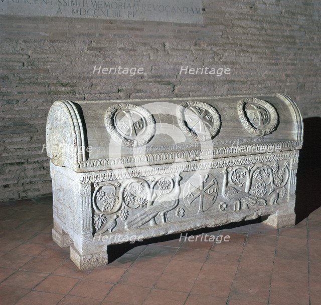 The sarcophagus of Bishop Theodorus, 5th century. Artist: Unknown