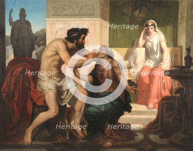 Ulysses Recognized By Eurycleia, ca. 1849. Creator: Chifflart, François (1825-1901).