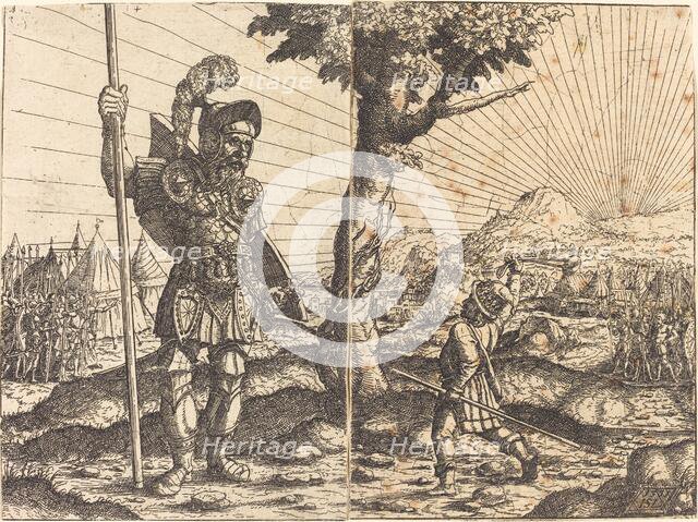 David and Goliath, 1551. Creator: Hans Sebald Lautensack.