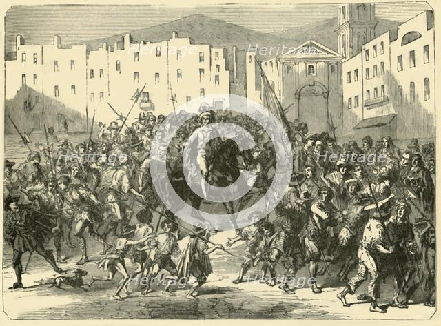 'Masaniello Haranguing the Populace of Naples', (7 July 1647), 1890.   Creator: Unknown.