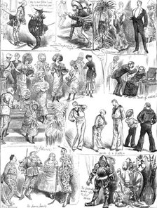 Sketches at a Fancy-Dress Ball, 1881. Creator: Joseph Swain.