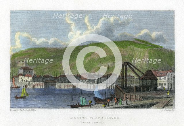 Landing place, outer harbour, Dover, Kent, 19th century.Artist: E Finden