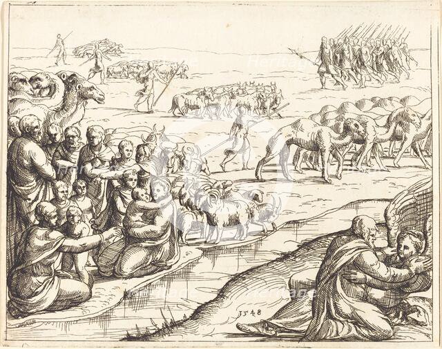 Jacob Wrestling with the Angel. Creator: Augustin Hirschvogel.