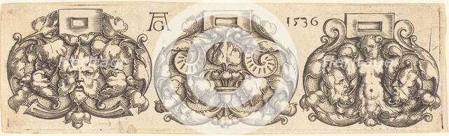 Three Buckles of Girdles Side by Side, 1536. Creator: Heinrich Aldegrever.