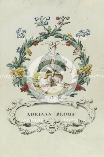 Cartoon of Adriaan Ploos, 1710-1720. Creator: Anon.