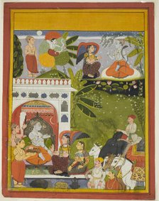 Kama Shoots a Love Arrow at Shiva, from a copy of the Song of Gauri (Gita-Gauri), c. 1675/80. Creator: Unknown.