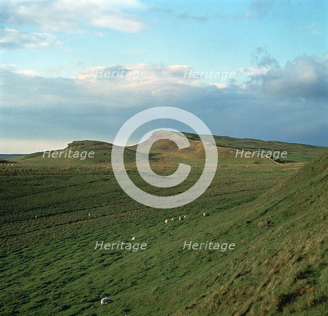 Looking east from Housesteads Roman fort on Hadrian's Wall, 2nd century. Artist: Unknown