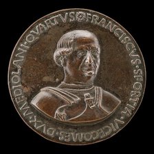 Francesco I Sforza, 1401-1466, 4th Duke of Milan 1450 [obverse], c. 1466. Creator: Sperandio Savelli.