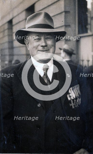 Captain Frank Page MC, Anzac Day march, year unknown. Creator: Unknown.