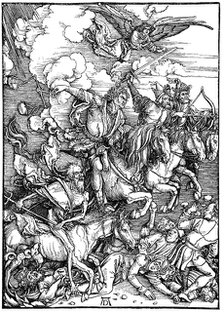 The Four Horsemen of the Apocalypse, 1498. Artist: Albrecht Dürer