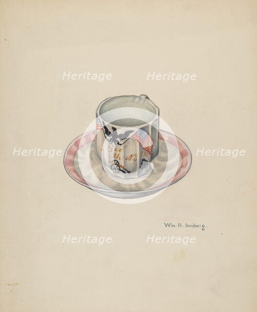 Cup and Saucer, c. 1940. Creator: William Ludwig.