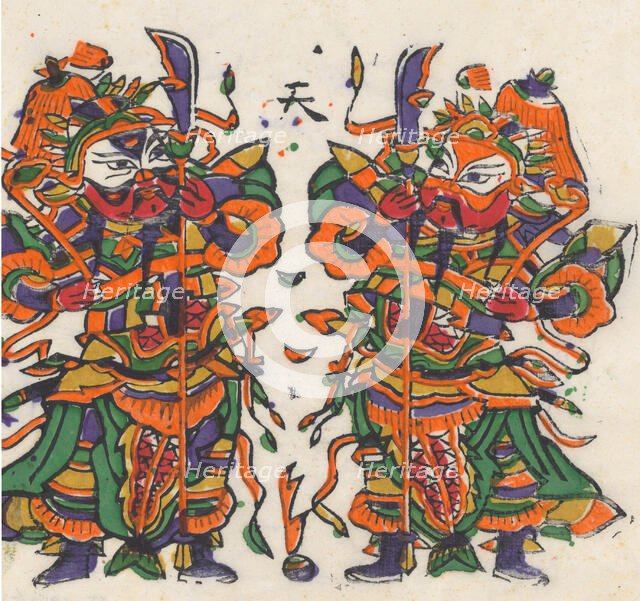 One hundred thirty-five woodblock prints including New Year's pictures (nianh..., 19th-20th century. Creator: Unknown.