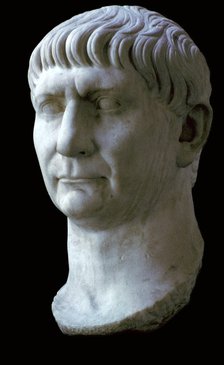 Head of the Roman emperor Trajan, 1st century. Artist: Unknown