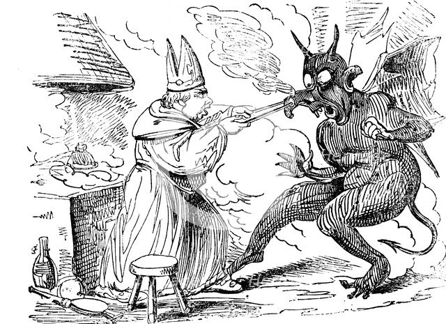 St Dunstan and the devil, 1826. Artist: Unknown