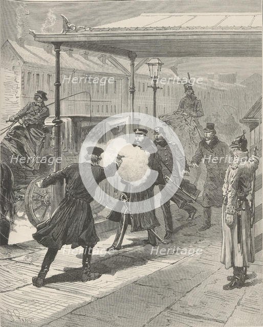 The Assassination of Count Mikhail Loris-Melikov. From "Le Monde Illustré", 1880. Creator: Férat, Jules-Descartes (1829-1906).