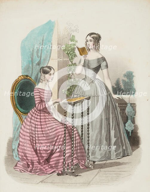 Fashion plate - Journal des Demoiselles III, 1846. Creator: Damours.