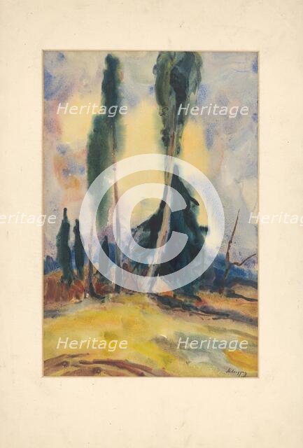 Three Trees on the Plain, 1929. Creator: Zolo Palugyay.