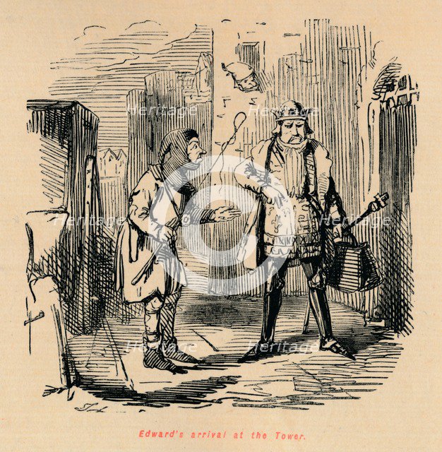 'Edward's arrival at the Tower', c1860, (c1860). Artist: John Leech.