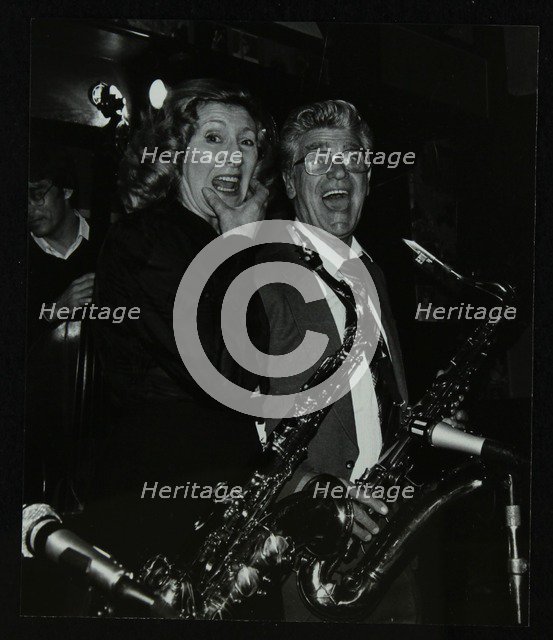 Saxophonists Kathy Stobart and Jimmy Skidmore at The Bell, Codicote, Hertfordshire, 10 October 1982. Artist: Denis Williams