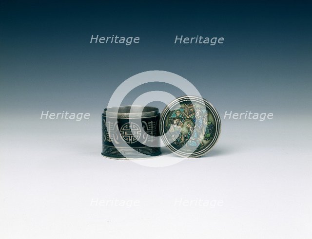 Enamelled silver opium box, Qing dynasty, China, late 19th century. Artist: Unknown