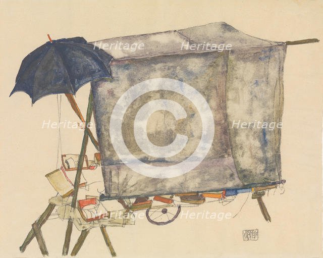 Street Cart, 1914. Creator: Egon Schiele.