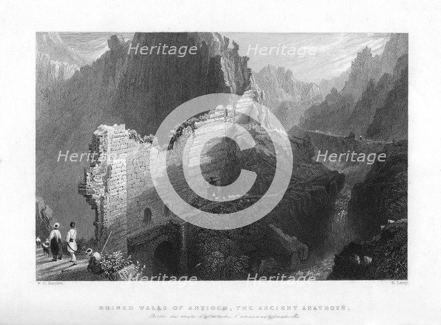 'Ruined Walls of Antioch, the Ancient Anathoth', 1841. Artist: S Lacey