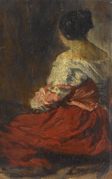 La jupe rouge, between 1845 and 1848. Creator: Felix Francois Georges Philibert Ziem.
