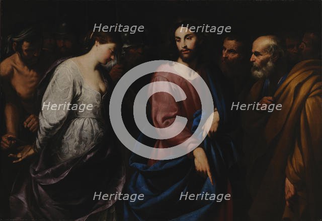 Christ and the Woman Taken in Adultery, c.1630. Creator: Vaccaro, Andrea (1604-1670).
