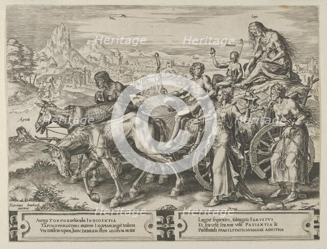 The Triumph of Want, from The Cycle of the Vicissitudes of Human Affairs, plate 6, 1564. Creator: Cornelis Cort.
