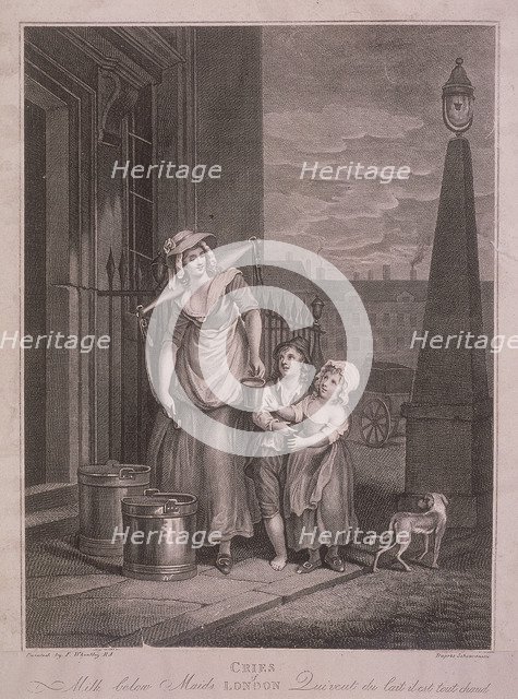'Milk below Maids', Cries of London, c1795. Artist: Luigi Schiavonetti