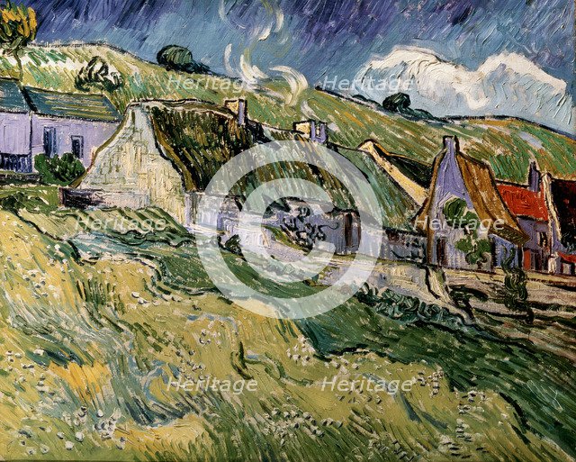 'Thatched Cottages in Cordeville', 1890.  Artist: Vincent van Gogh