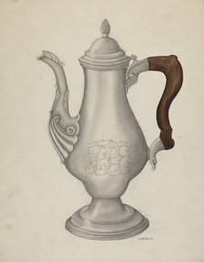 Silver Coffee Pot, 1935/1942. Creator: Madeline Arnold.