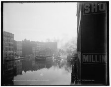 Down the river from Wisconsin St., Milwaukee, between 1890 and 1901. Creator: Unknown.