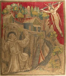 Textile with Saint Francis Receiving the Stigmata, Italian, late 14th century. Creator: Unknown.