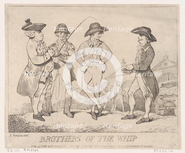 Brothers of the Whip, November 27, 1781., November 27, 1781. Creator: Thomas Rowlandson.