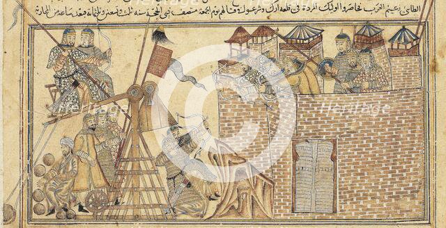 Sultan Mahmud of Ghazni and his forces attacking the fortress of Zaranj in 1003, 1314. Creator: Anonymous ().