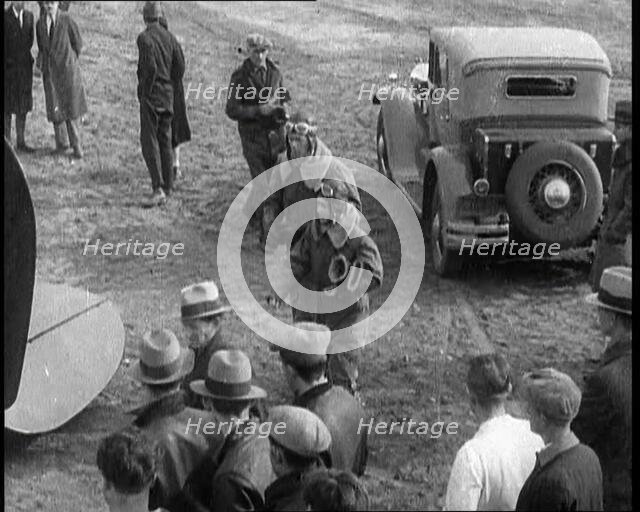 American Aviator Charles Augustus Lindbergh and His Wife Anne Morrow Lindbergh Wearing..., 1930s. Creator: British Pathe Ltd.