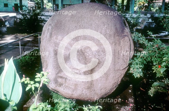 Carved monolithic head from Monte Alto, Guatemala, Pre-Columbian, Pre-Classic period, 1500-100 BC. Artist: Unknown
