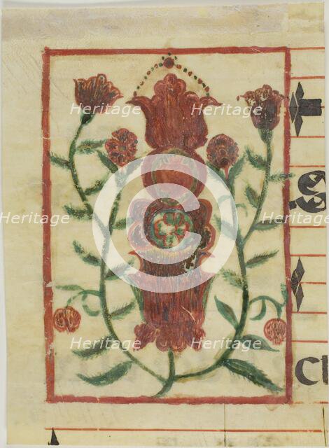 Decorated Initial with Flowers from a Manuscript, n.d. Creator: Unknown.