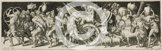 Triumphal March, from Combats and Triumphs, 1550/1572. Creator: Etienne Delaune.