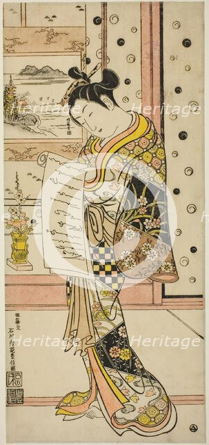 Courtesan Reading a Letter, c. 1745. Creator: Ishikawa Toyonobu.