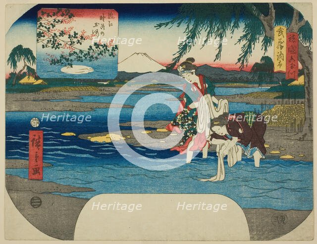 The Chofu Jewel River in Musashi Province (Musashi Chofu) and the Noji Jewel River in Omi ..., 1855. Creator: Ando Hiroshige.