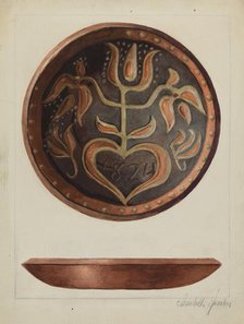 Pa. German Plate, c. 1940. Creator: Charlotte Sperber.